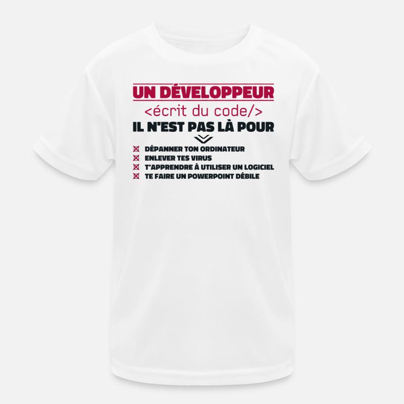 Un Développeur Écrit du Code Cadeau T-shirt sport Enfant