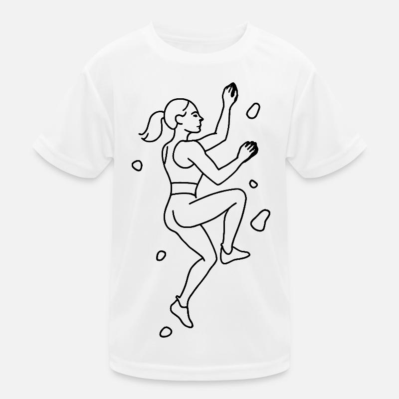 Silhouette du bloc | Grimpeur minimaliste T-shirt sport Enfant