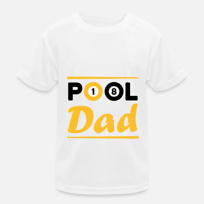 Pool dad (Billardkugeln 1 und 8, Billardqueues) Kinder Funktions-T-Shirt