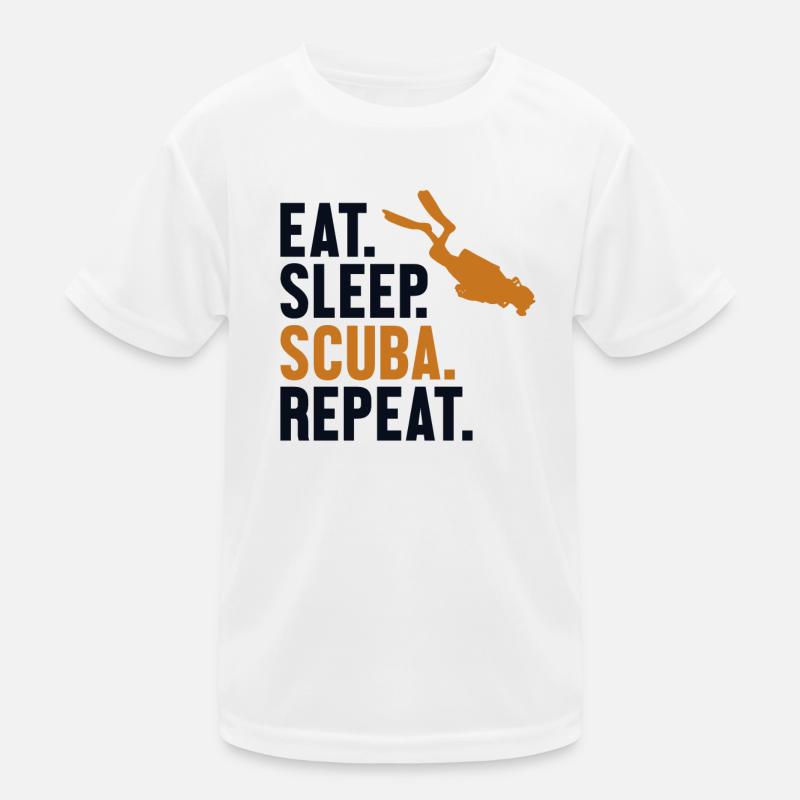 Eat Sleep Scuba Repeat Diving Fins Kids Functional T-Shirt