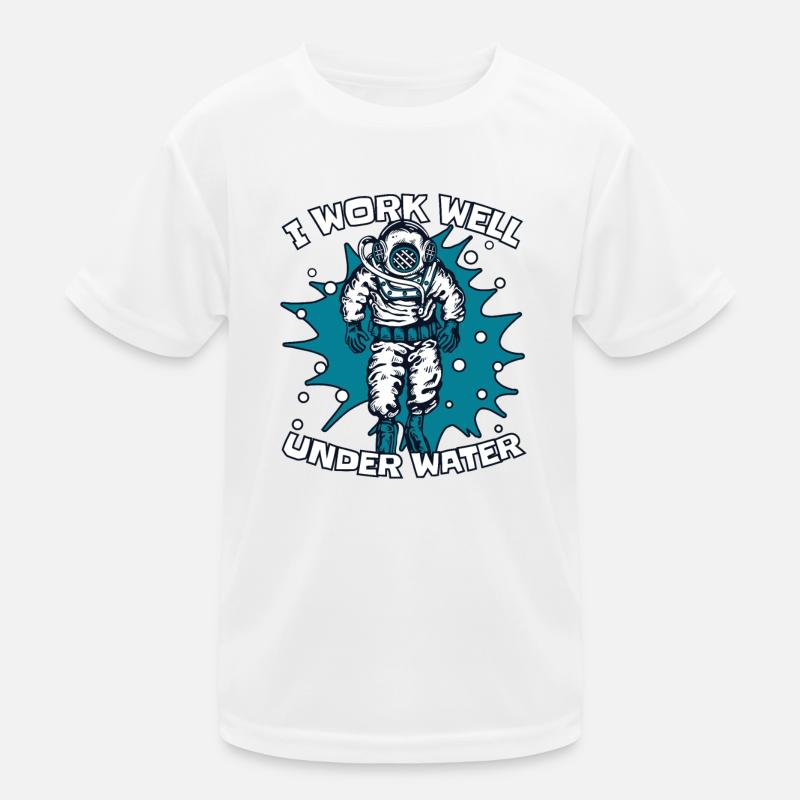 I Work Well Under Water Diving Mask Kids Functional T-Shirt