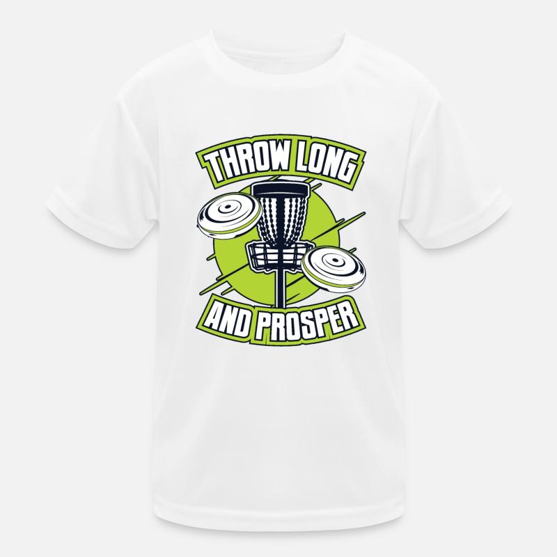 Throw Long And Prosper Basket Disc Disc Golfer Kids Functional T-Shirt