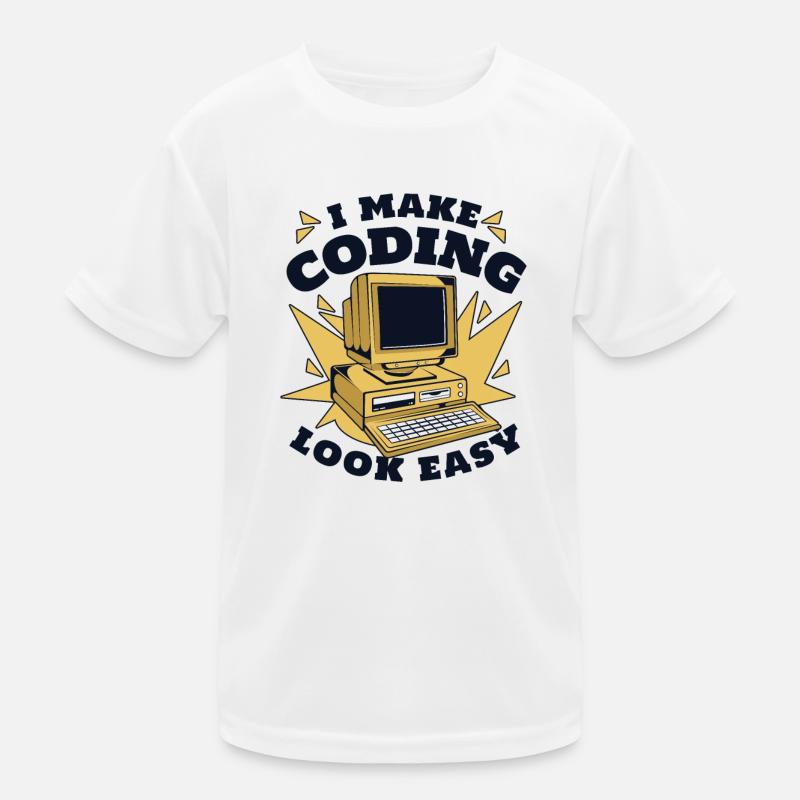 I Make Coding Look Easy Developer Coder - Kinder Funktions-T-Shirt - Weiß
