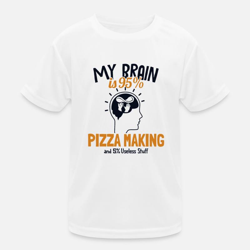 My Brain is 95% Pizza Making Pizza Pizzablech Kinder Funktions-T-Shirt