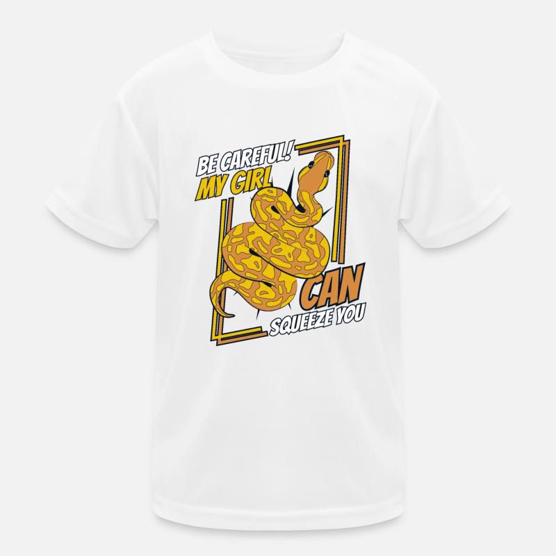 My Girl Can Squeeze You Python Schlange Banana Kinder Funktions-T-Shirt
