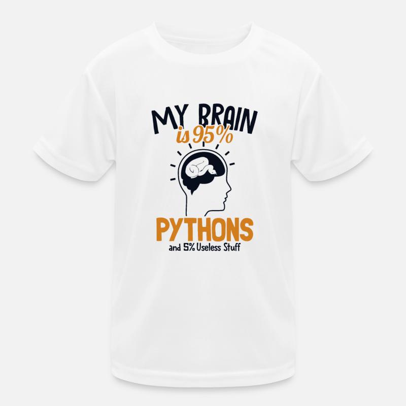 Mon cerveau est composé à 95% de pythons Python Snake Banana T-shirt sport Enfant