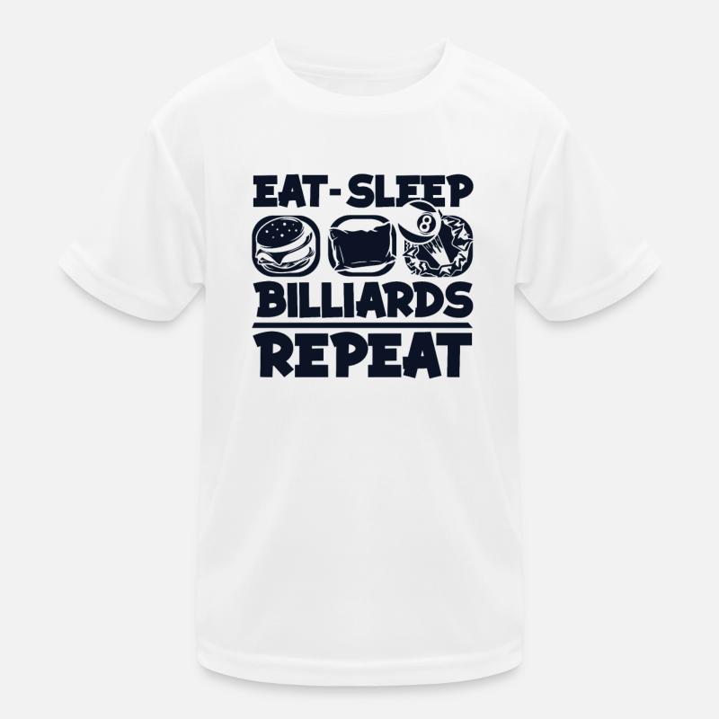 Manger dormir Billard Répéter Billard Table T-shirt sport Enfant