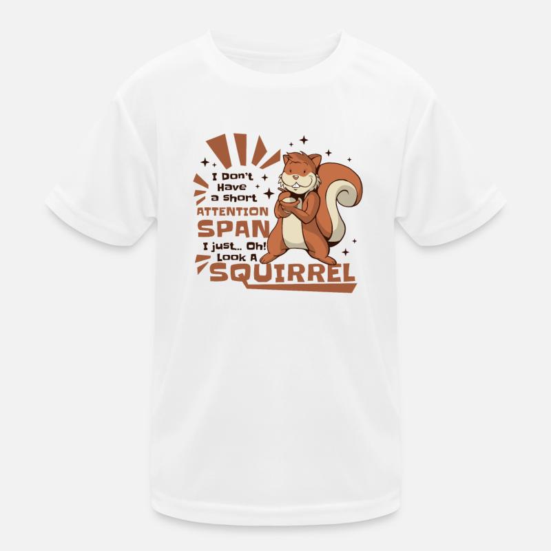 Don't Have A Short Attention Span Fox Squirrel Kids Functional T-Shirt