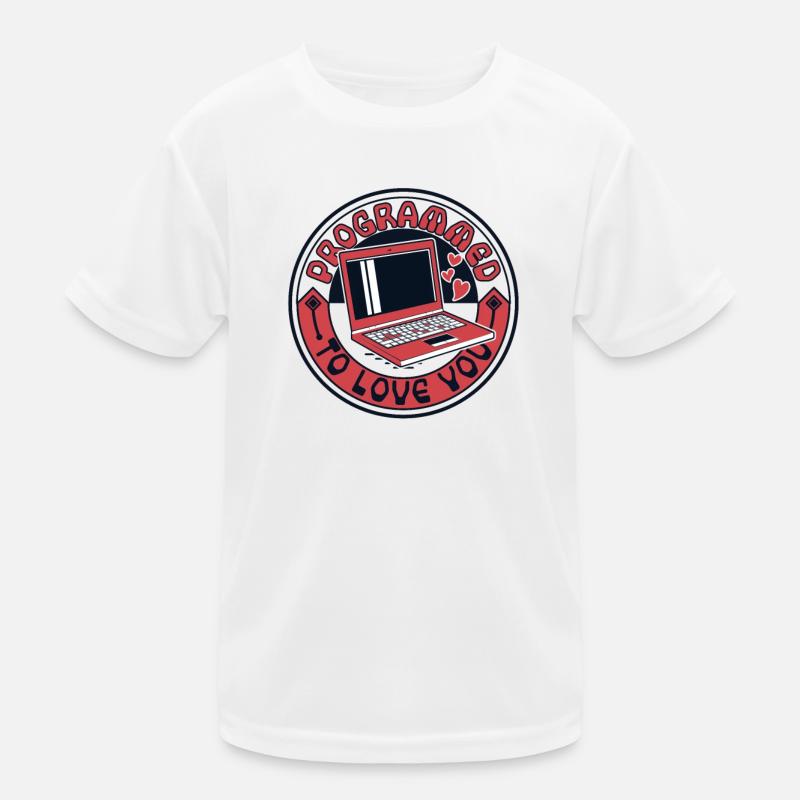 Programmed To Love You Developer Coder Kinder Funktions-T-Shirt
