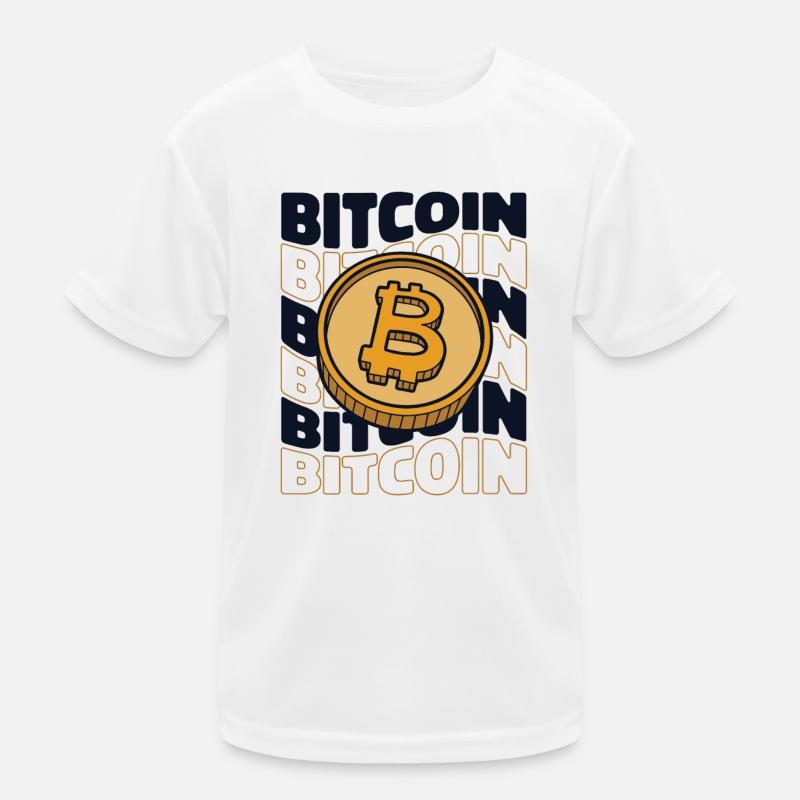 Bitcoin Text Crypto Kryptowährung Blockchain Kinder Funktions-T-Shirt