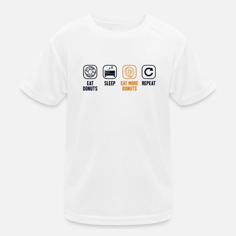 Eat Donuts Sleep Eat More Donuts Repeat Doughnut Kids Functional T-Shirt