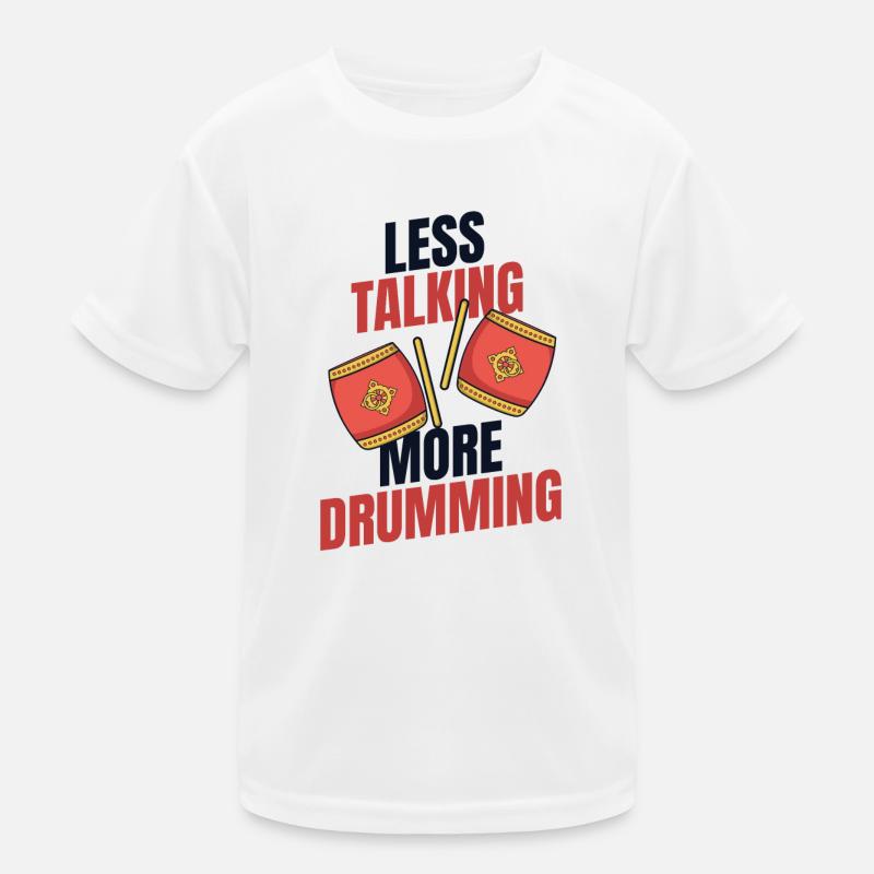 Moins de paroles Plus de tambour Batteur Équipe Paddler T-shirt sport Enfant