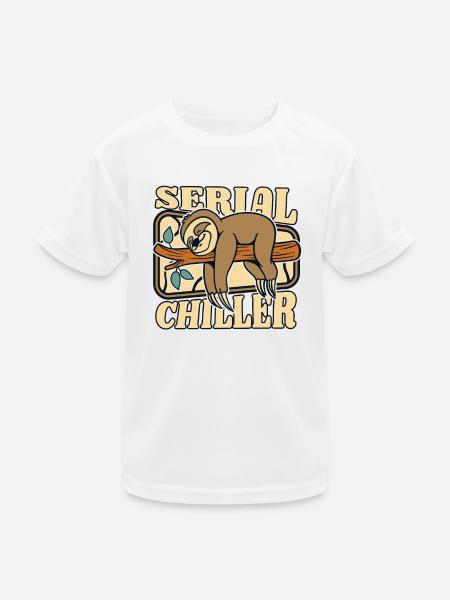 Refroidisseur en série Folivora Pilosa à gorge brune - T-shirt sport Enfant - blanc - Devant