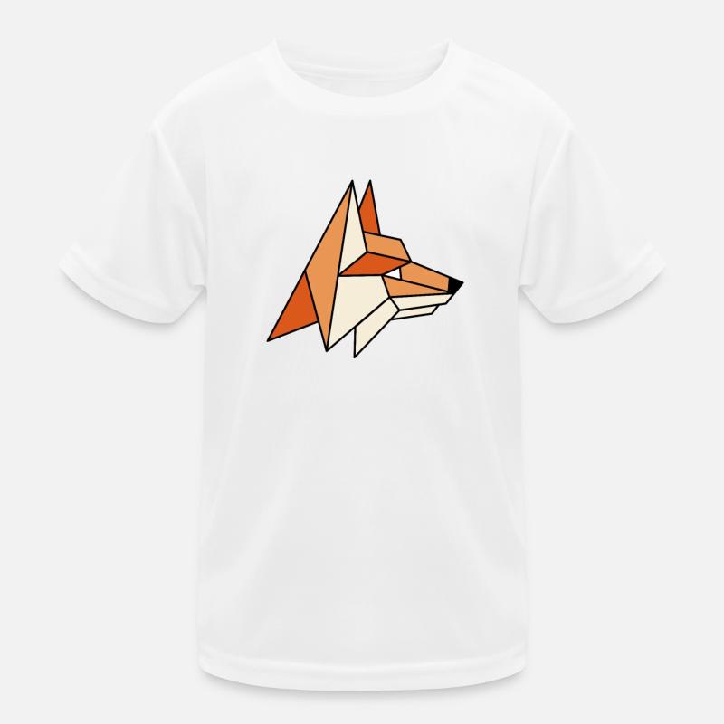 Geometric Red Fox Canidae Caninae Fox Lover Fox Kids Functional T-Shirt