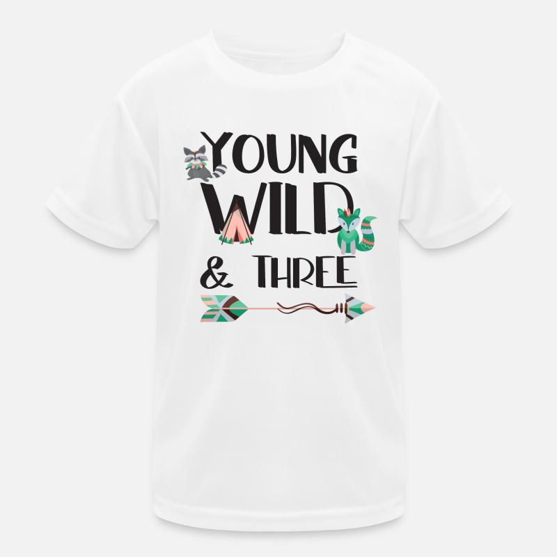 Young Wild & Three Kinder Funktions-T-Shirt