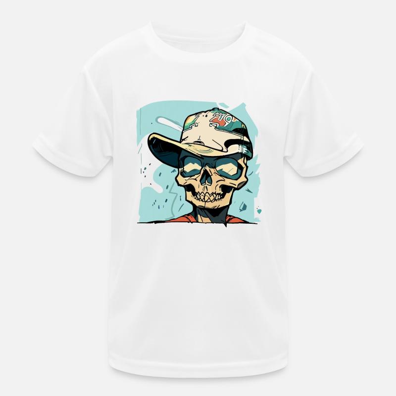 Graffiti Style Skull Kids Functional T-Shirt
