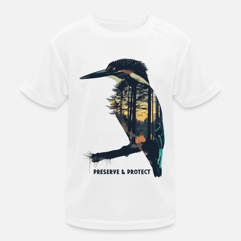 Preserve & Protect Eisvogel Vogel - Kinder Funktions-T-Shirt - Weiß