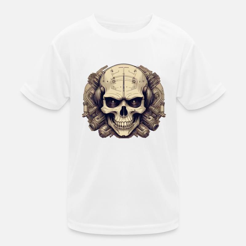 Bionic Schädel - Comic-Stil Logo Kinder Funktions-T-Shirt