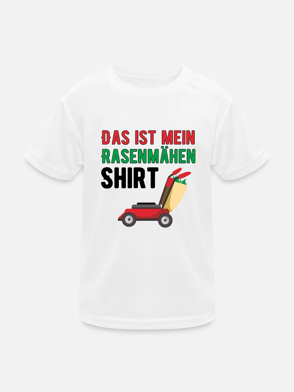Rasenmähen - Kinder Funktions-T-Shirt - Weiß - Vorne