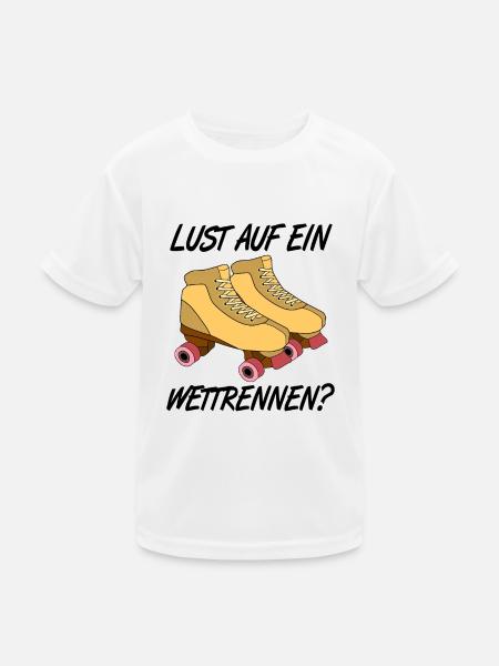 Rollschuhe - Kinder Funktions-T-Shirt - Weiß - Vorne