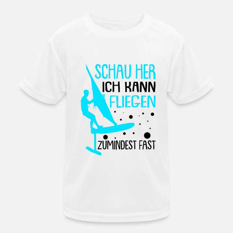 Windsurfen mit Foil Foilsurfen Kinder Funktions-T-Shirt