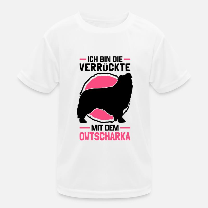 Verrückte mit Kaukasischer Owtscharka Kaukase Kinder Funktions-T-Shirt