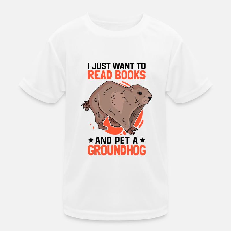Groundhog and Books Ground Squirrel Munggen Kids Functional T-Shirt