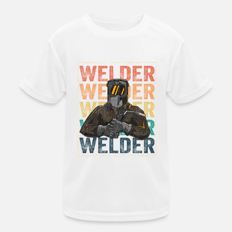 Welder Retro - Kids Functional T-Shirt - white
