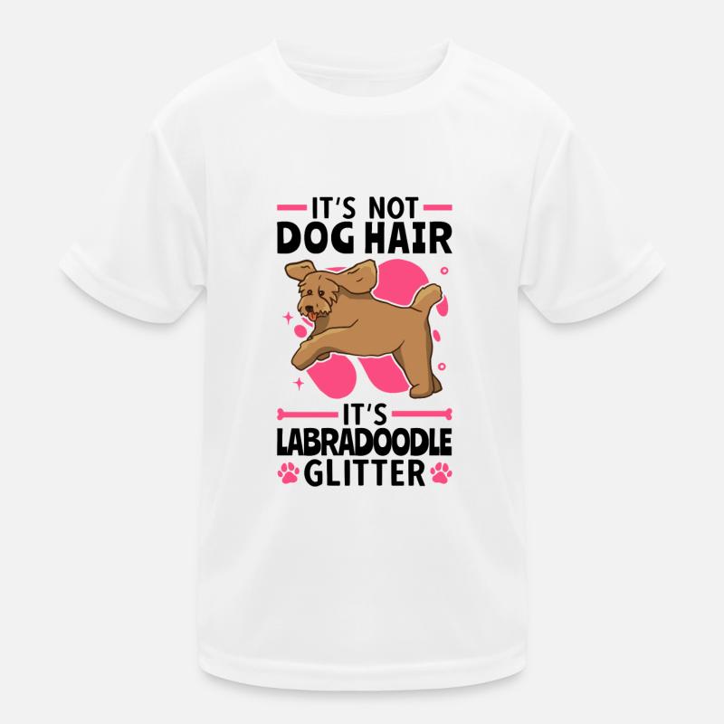 This is Labradoodle Glitter Australian Labradoodle - Kids Functional T-Shirt - white