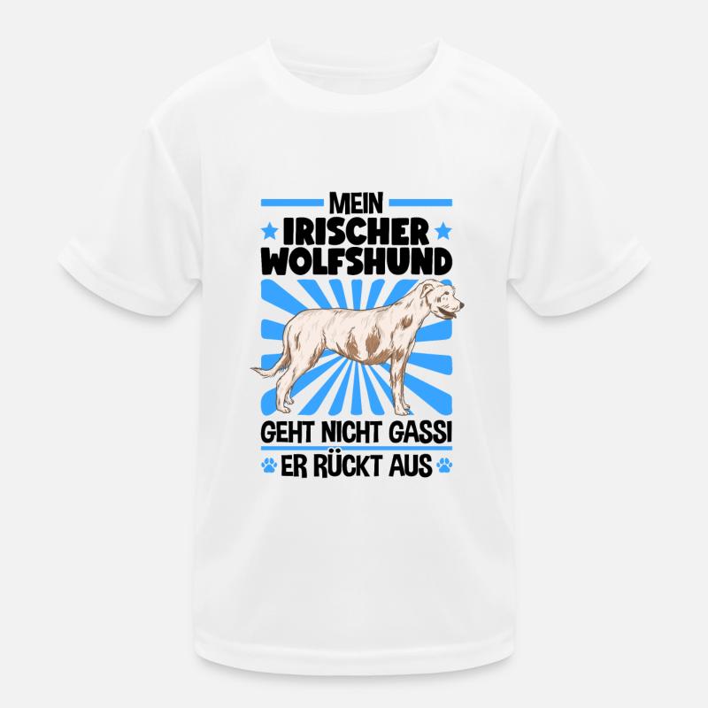 Irischer Wolfshund Gassi gehen Wolfhound Kinder Funktions-T-Shirt