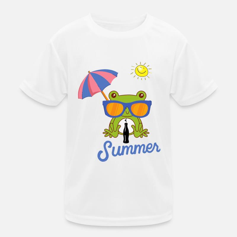 Fröhlicher Sommerfrosch Kinder Funktions-T-Shirt