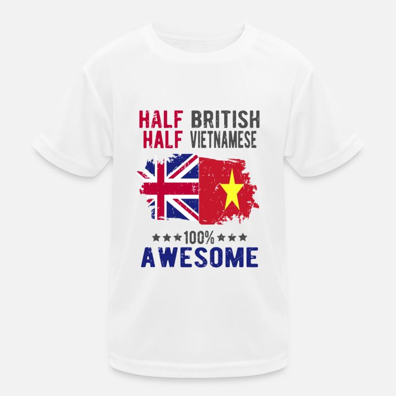 Half British Half Vietnamese Kids Functional T-Shirt