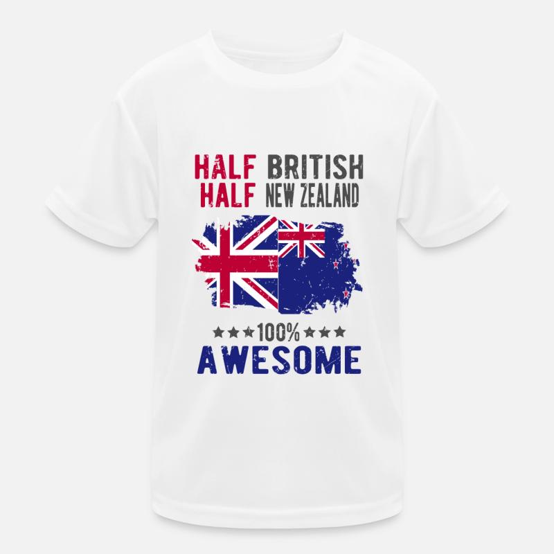 Half British Half New Zealander Kids Functional T-Shirt