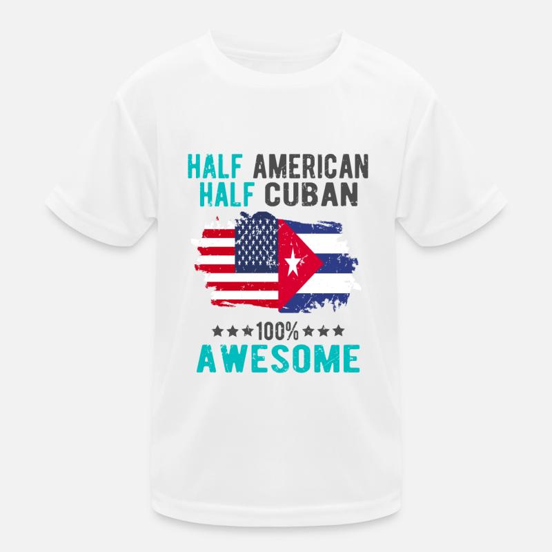 Half American Half Cuban Kids Functional T-Shirt