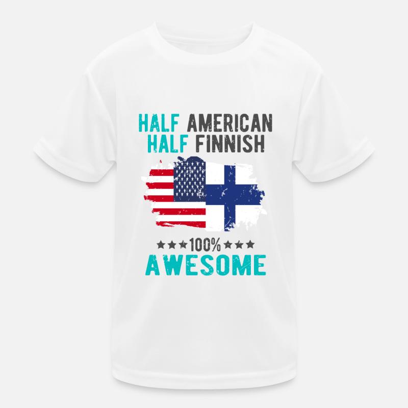 Halb Amerikaner Halb Finne Kinder Funktions-T-Shirt