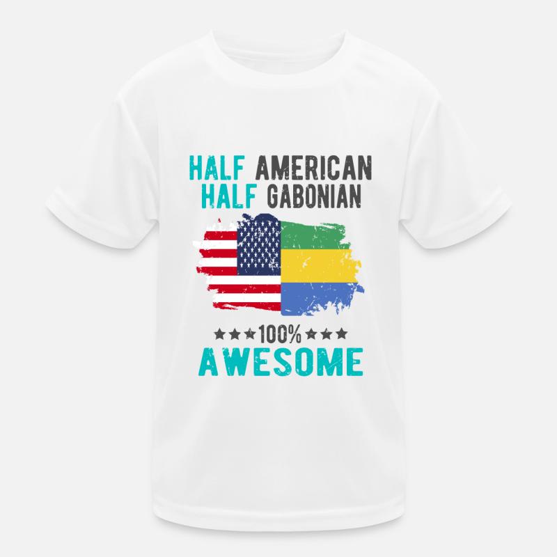 Half American Half Gabonese Kids Functional T-Shirt