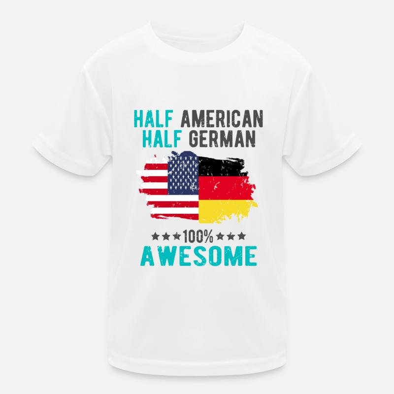 Half American Half German Kids Functional T-Shirt