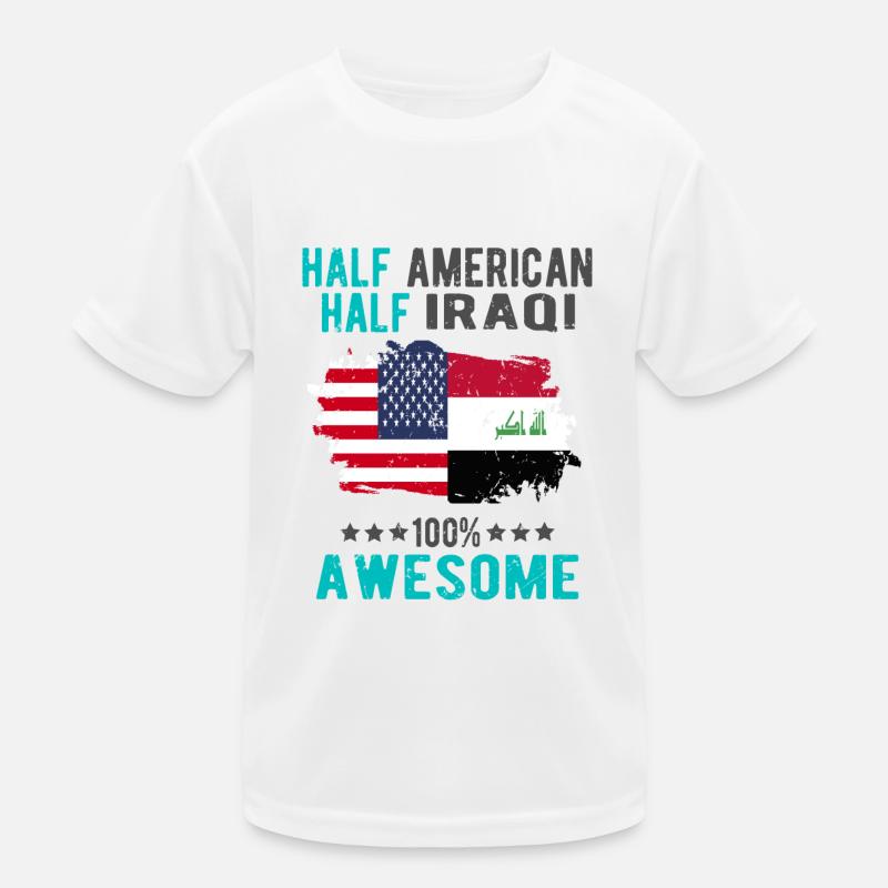 Half American Half Iraqi Kids Functional T-Shirt