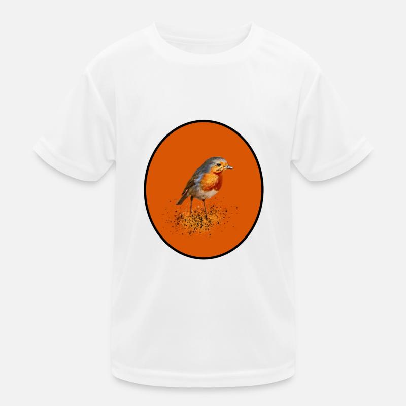 süsses Rotkehlchen / Robin mit orange Kinder Funktions-T-Shirt