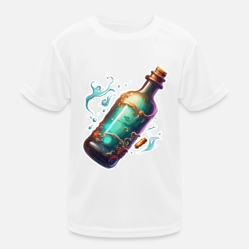 Magic Bottle / Cork / Water / Comic Kids Functional T-Shirt