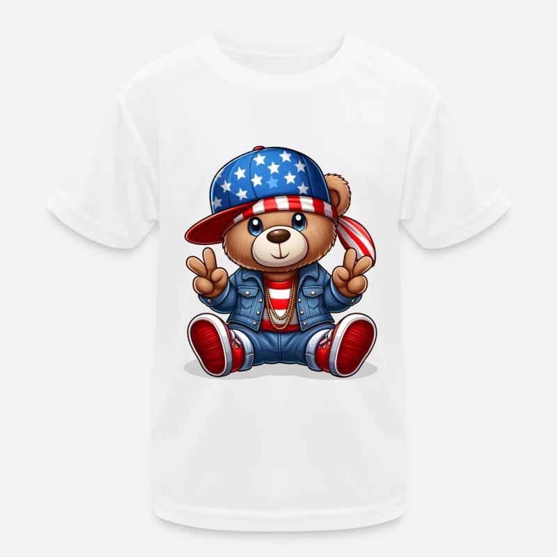 Cool Teddy Bear Kids Functional T-Shirt