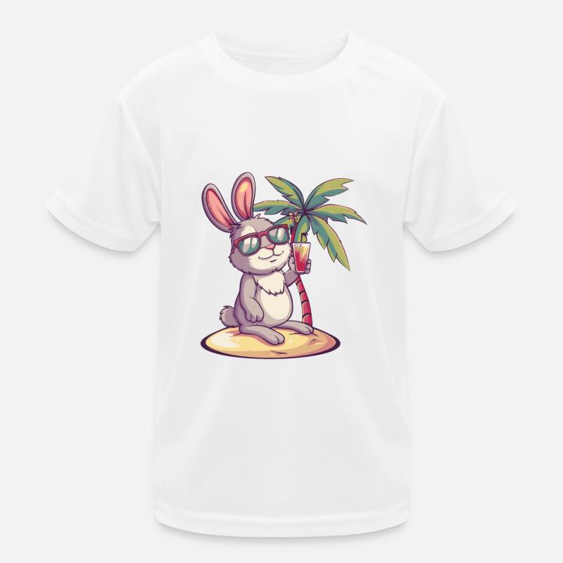 Bunny Summer Beach Comic Kids Functional T-Shirt