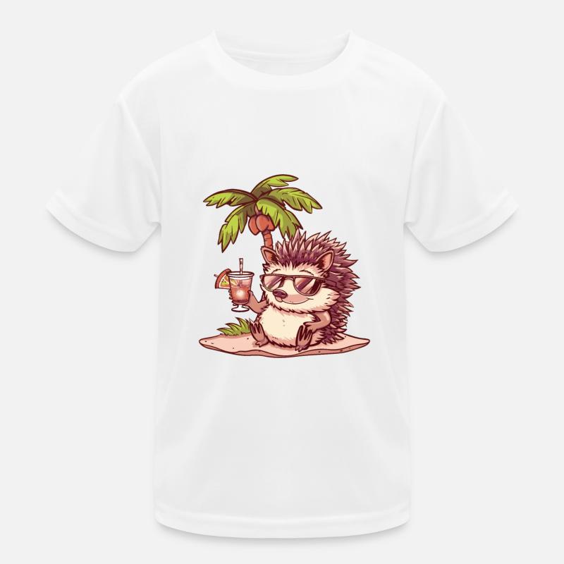 Hérisson Été Plage Bande Dessinée T-shirt sport Enfant
