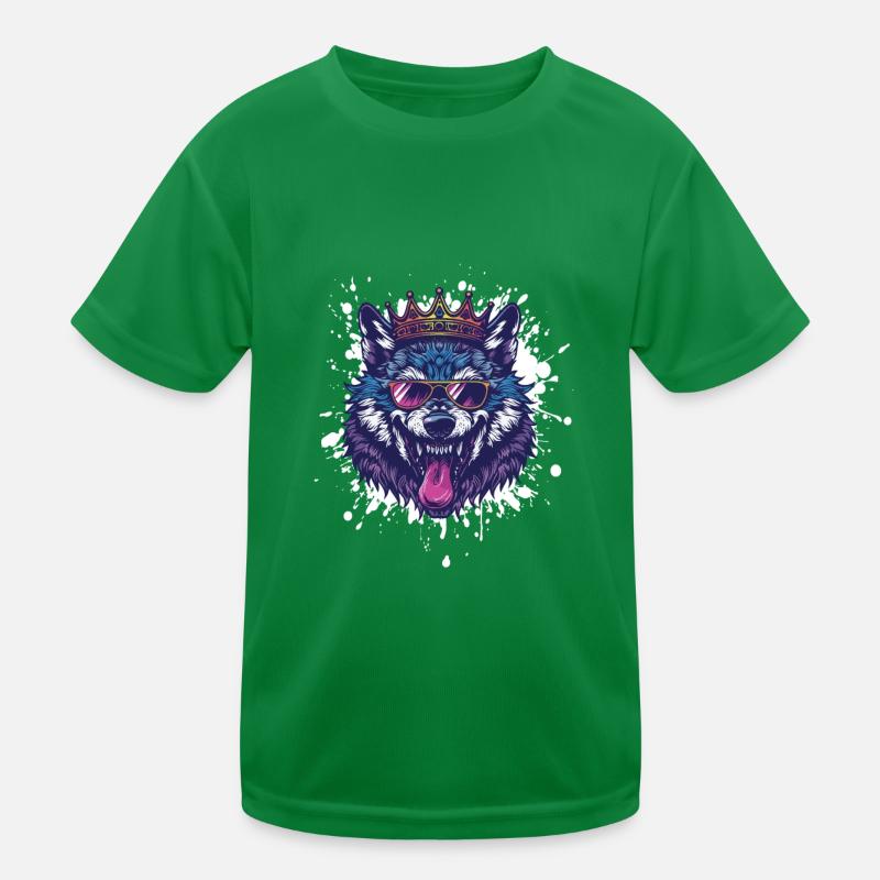 Wolf Comic Lustig Party Kinder Funktions-T-Shirt