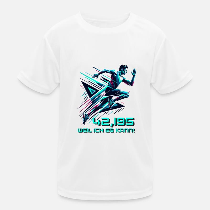 Marathonläufer läuft Marathon 42km Kinder Funktions-T-Shirt
