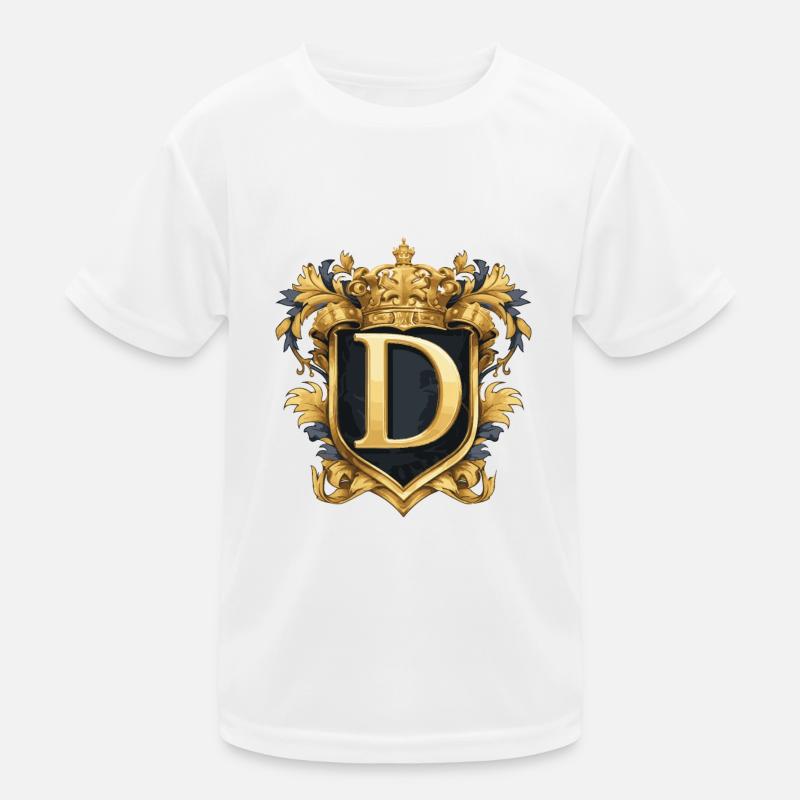 D Buchstabe Logo Krone Kinder Funktions-T-Shirt