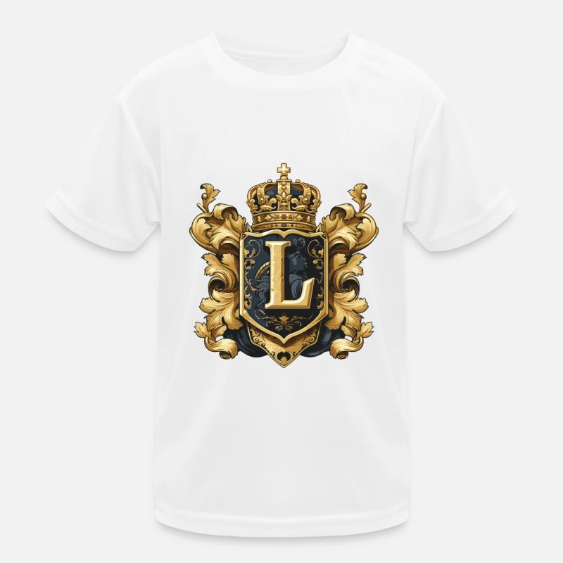 L Buchstabe Logo Krone Kinder Funktions-T-Shirt