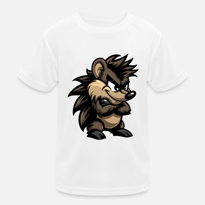Igel Comic - Kinder Funktions-T-Shirt - Weiß