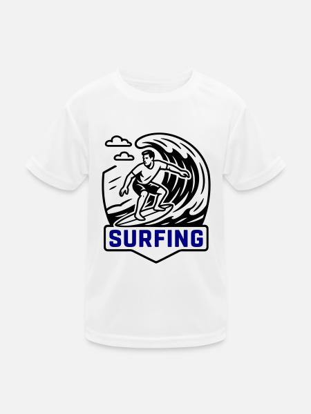 Surfeur symbole surfeur - T-shirt sport Enfant - blanc - Devant