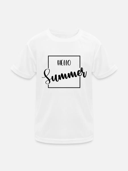 Hallo Sommer - Kinder Funktions-T-Shirt - Weiß